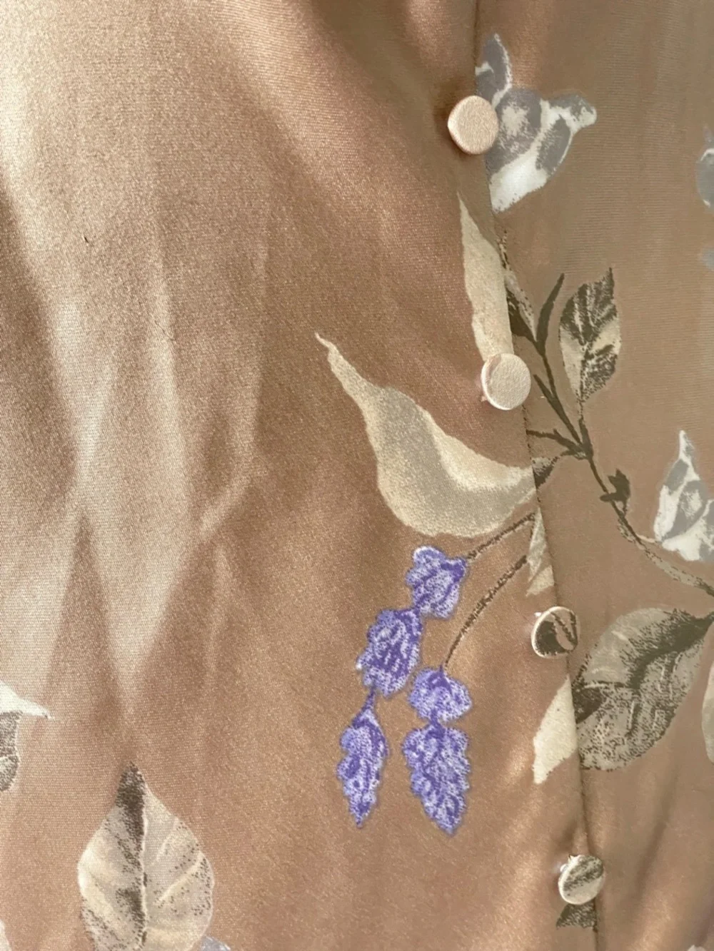 Forever 21 Champagne Floral Satin Slip Dress - Picture 3 of 9